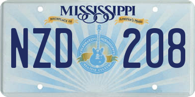 MS license plate NZD208