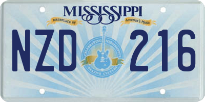 MS license plate NZD216