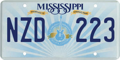 MS license plate NZD223