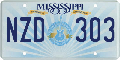 MS license plate NZD303