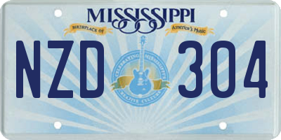MS license plate NZD304