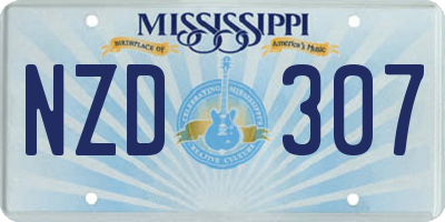 MS license plate NZD307
