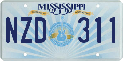 MS license plate NZD311