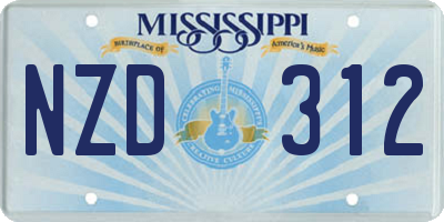 MS license plate NZD312