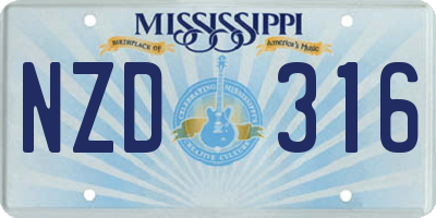 MS license plate NZD316