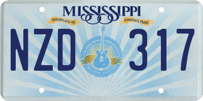 MS license plate NZD317