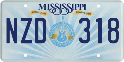 MS license plate NZD318