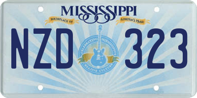 MS license plate NZD323