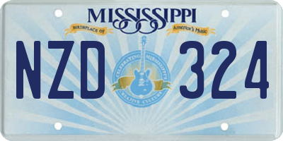 MS license plate NZD324