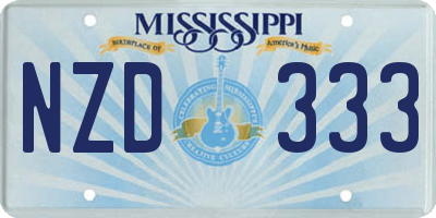 MS license plate NZD333