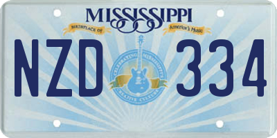 MS license plate NZD334