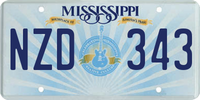 MS license plate NZD343