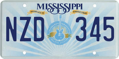 MS license plate NZD345