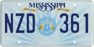 MS license plate NZD361