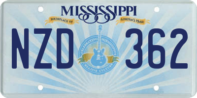 MS license plate NZD362