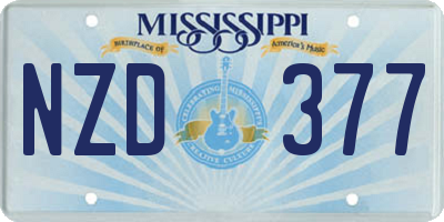 MS license plate NZD377