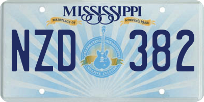 MS license plate NZD382