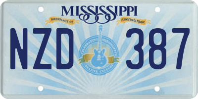 MS license plate NZD387