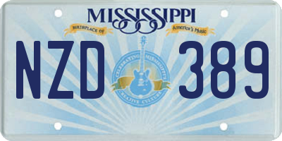 MS license plate NZD389