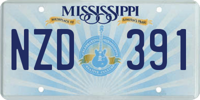 MS license plate NZD391