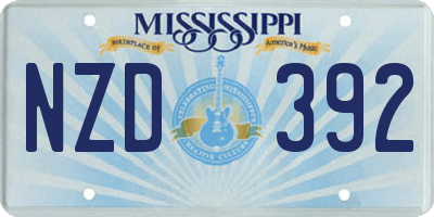 MS license plate NZD392