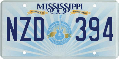 MS license plate NZD394