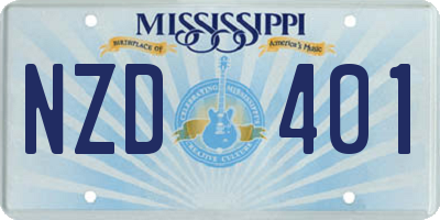 MS license plate NZD401