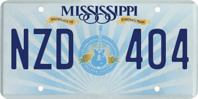 MS license plate NZD404