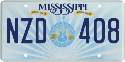 MS license plate NZD408