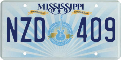 MS license plate NZD409