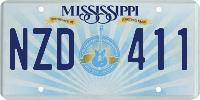 MS license plate NZD411