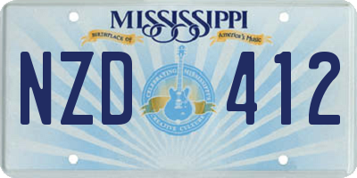 MS license plate NZD412