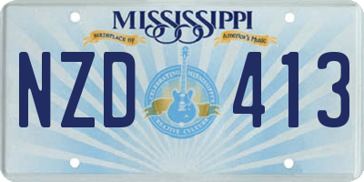 MS license plate NZD413
