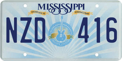 MS license plate NZD416