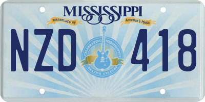 MS license plate NZD418