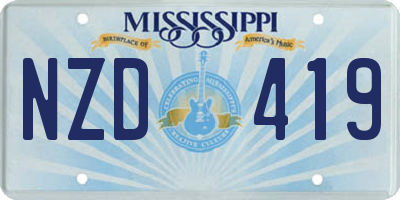 MS license plate NZD419