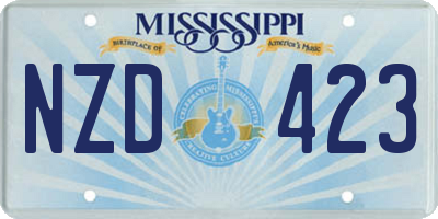 MS license plate NZD423