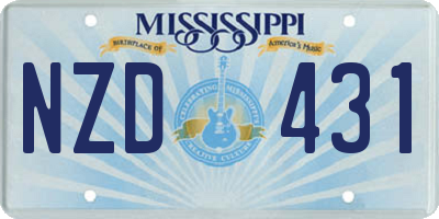 MS license plate NZD431