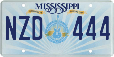 MS license plate NZD444
