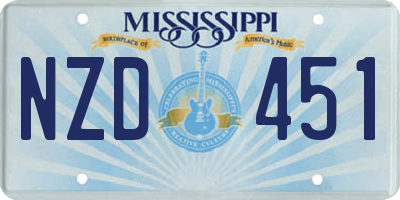 MS license plate NZD451