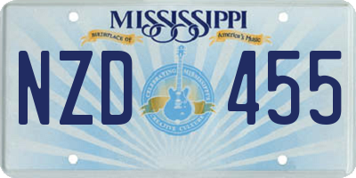 MS license plate NZD455