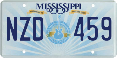 MS license plate NZD459
