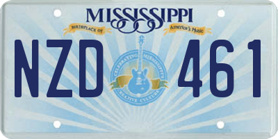MS license plate NZD461