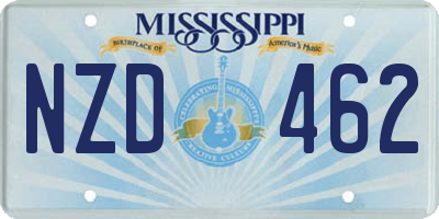 MS license plate NZD462