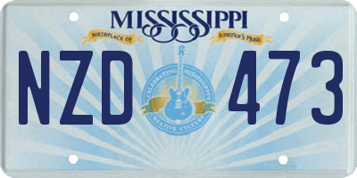 MS license plate NZD473