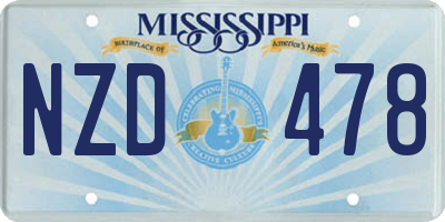 MS license plate NZD478