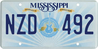 MS license plate NZD492