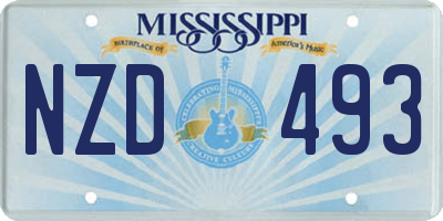 MS license plate NZD493