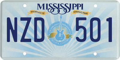 MS license plate NZD501