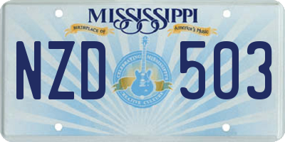 MS license plate NZD503